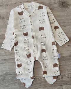 Человечек «Медведь» белый, мальчик 0-3-6 месяцев