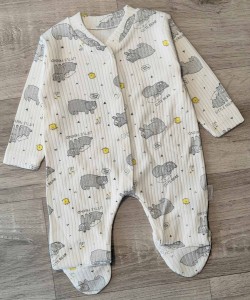 Человечек «Cute bear» белый, мальчик 0-3-6 месяцев