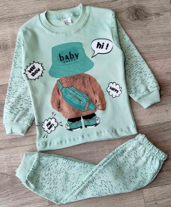 Пижама Supermini "Baby Happy" зеленый(мятый/бирюзовый), мальчик 1-2-3 года
