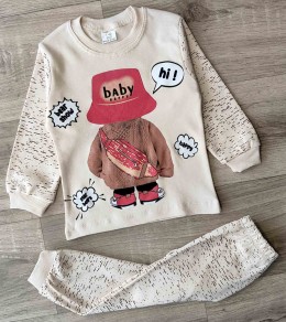 Пижама Supermini "Baby Happy" бежевый, мальчик 1-2-3 года