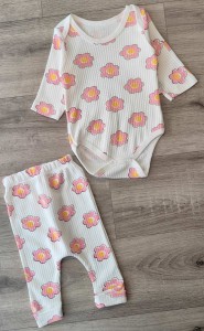 Комплект «Цветочек» розовый, девочка 0-3-6 месяцев