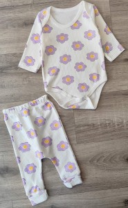 Комплект «Цветочек» фиолетовый (сиреневый), девочка 0-3-6 месяцев