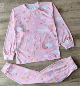Пижама Supermini «Радуга» розовый, девочка 5-6-7-8 лет