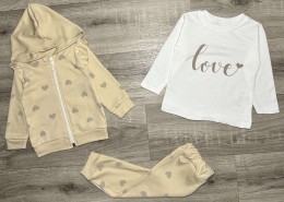 Костюм Minitix "Серця" бежевий, дівчинка 9-12-18-24 місяців