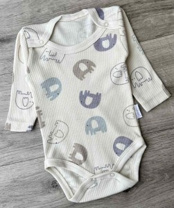 Боді Nayinom "Слоніки" бежевий, унісекс 0-3-6-9 місяців