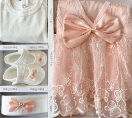 Комплект Baby Biss "Бабочка" персиковый, девочка 3-6 месяцев