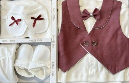 Комплект Baby Biss "Джентльмен" бордовый, мальчик 0-6 месяцев