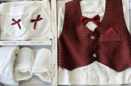 Комплект Baby Biss "Джентльмен" бордовый, мальчик 0-6 месяцев