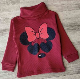 Водолазка "Мышка" бордовый, девочка 1-3-5-7-9 лет