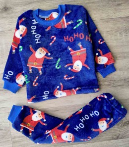 Пижама "HoHoHo" синий(темный), мальчик 1,5-3-5-7-9 лет