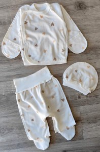 Комплект "Серця", білий, дівчинка 0-3 месяцев