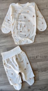 Комплект "Серця" білий, дівчинка 0-3 місяців