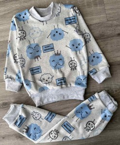 Костюм "Happy Monsters" сірий, хлопчик 1-2-3 роки