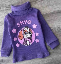 Водолазка "Собачка" фиолетовый , девочка 1-3-5-7-9 лет