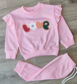Костюм Benzer "Love" рожевий, дівчинка 9-12-18 місяців