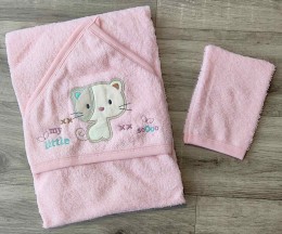 Полотенце Ramel "Котик" розовый, девочка 100*100