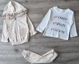 Костюм Partner "I❤️Flower" бежевий, дівчинка 9-12-18-24 місяців