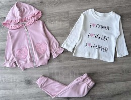 Костюм Partner "I❤️Flower" рожевий, дівчинка 9-12-18-24 місяців