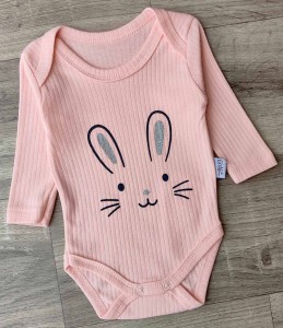 Боді Findik "Зайчик" персиковий, дівчинка 3-6-9-12-18 місяців