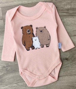 Боди Findik "Bear cubs" персиковий, дівчинка 3-6-9-12-18 місяців