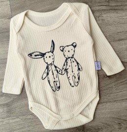 Боди Findik "Зайчик+Ведмідь" молочний, унісекс 3-6-9-12-18 місяців