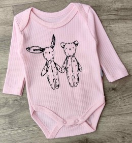 Боди Findik "Зайчик+Ведмідь" рожевий, дівчинка 3-6-9-12-18 місяців