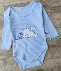 Боди Findik "Зайчик+каченя" блакитний, хлопчик 3-6-9-12-18 місяців