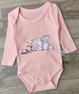 Боди Findik "Зайчик+каченя" персиковий, дівчинка 3-6-9-12-18 місяців