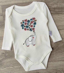 Боди Findik "Слоник", белый, девочка 3-6-9-12-18 месяцев