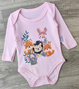 Боди Findik "Зверьки", розовый, девочка 3-6-9-12-18 месяцев