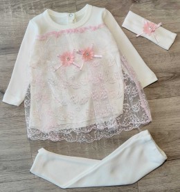 Комплект Findik "Квіточки", рожевий, дівчинка 3-6-9 місяців