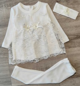 Комплект Findik "Квіточки", білий, дівчинка 3-6-9 місяців