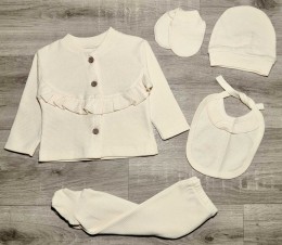 Комплект Findik «Рюши» бежевый, унисеск 0-3-6 месяцев