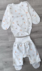 Комплект "Bear» белый, унисекс 0-3 месяцев