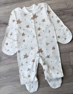Человечек ''Звезды" белый, унисекс 0-3 месяцев