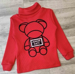 Водолазка "Amor Fati" красный, девочка 3-4-5-6-7 лет