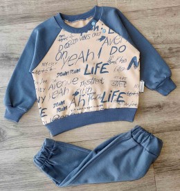 Костюм Moeboon "Life", синий, мальчик 3-6-9-12 месяцев