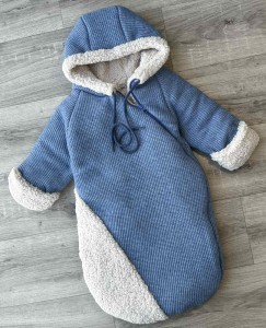 Кокон «Однотонний» синій, хлопчик 0-6 місяців
