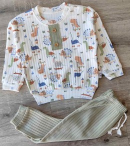 Костюм Anilco "Dino" зелений (оливка),, хлопчик 3-6-9 місяців