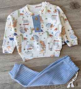 Костюм Anilco "Dino" блакитний, хлопчик 3-6-9 місяців