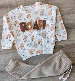 Костюм Anilco "Roar" коричневий (світлий), хлопчик 3-6-9 місяців