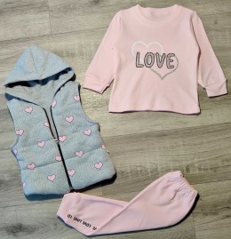 Костюм Minitix "Love" рожевий, дівчинка 9-12-18-24 місяців
