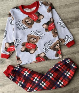 Пижама "Stay safe" красный, девочка 2-3-4-5-6 лет