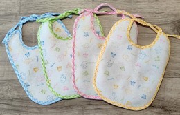 Слюнявчик Yelkon Bebe "Медвежата", микс цветов 27*33, мальчик+девочка