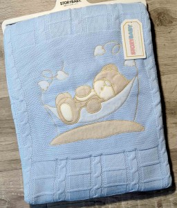 Плед Story Baby «Bear» голубой, мальчик 80*90