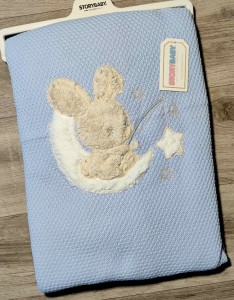 Плед Story Baby «Зайчик» голубой, мальчик 80*90