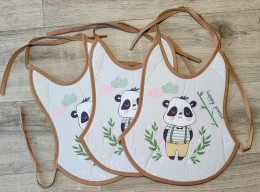 Слюнявчик "Happy panda", серый, унисекс 6-9-12 месяцев