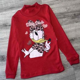 Водолазка "Уточка" красный, девочка 2-3-4-5 лет