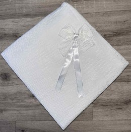 Плед Mizmiz "Бант+цятки" білий, дівчинка 90*100