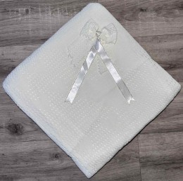 Плед Mizmiz "Бант+цятки" молочний, дівчинка 90*100